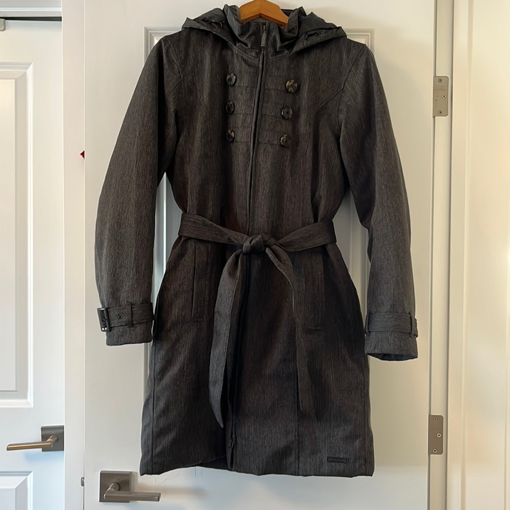 MERRELL brown herringbone pattern long winter coat.
